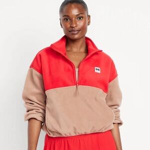 Microfleec performance cropped half zip